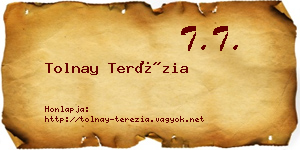 Tolnay Terézia névjegykártya